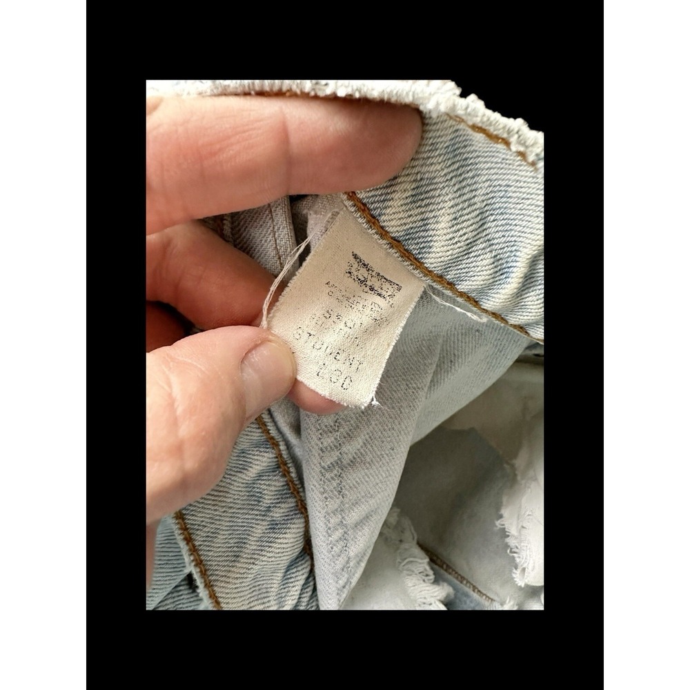 Vintage Levis 550 Cut Off Jean Shorts Womens 24 Light Wash Orange Tab Student - Picture 12 of 13